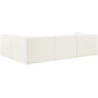 Meridian Furniture Rummi Cream Velvet Performance Fabric 4pc. Modular Sectional