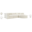 Meridian Furniture Rummi Cream Velvet Performance Fabric 4pc. Modular Sectional