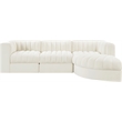 Meridian Furniture Rummi Cream Velvet Performance Fabric 4pc. Modular Sectional