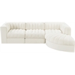 Meridian Furniture Rummi Cream Velvet Performance Fabric 4pc. Modular Sectional