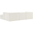 Meridian Furniture Rummi Cream Velvet Performance Fabric 4pc. Modular Sectional