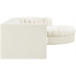 Meridian Furniture Rummi Cream Velvet Performance Fabric 4pc. Modular Sectional