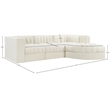 Meridian Furniture Rummi Cream Velvet Performance Fabric 4pc. Modular Sectional