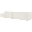 Meridian Furniture Rummi Cream Velvet Performance Fabric 4pc. Modular Sectional
