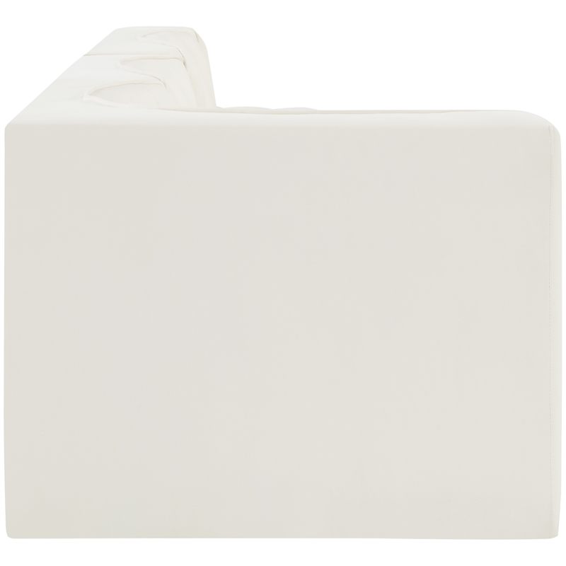 Meridian Furniture Rummi Cream Velvet Performance Fabric 4pc. Modular Sectional