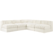 Meridian Furniture Rummi Cream Velvet Performance Fabric 5pc. Modular Sectional