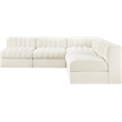 Meridian Furniture Rummi Cream Velvet Performance Fabric 5pc. Modular Sectional