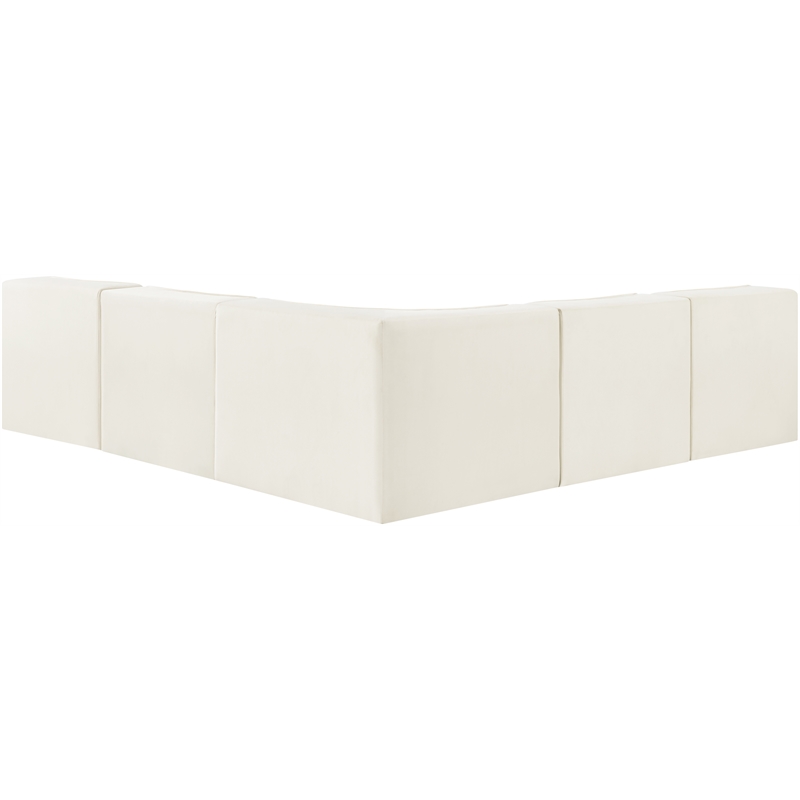Meridian Furniture Rummi Cream Velvet Performance Fabric 5pc. Modular Sectional