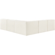 Meridian Furniture Rummi Cream Velvet Performance Fabric 5pc. Modular Sectional