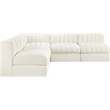 Meridian Furniture Rummi Cream Velvet Performance Fabric 5pc. Modular Sectional