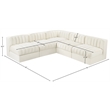 Meridian Furniture Rummi Cream Velvet Performance Fabric 5pc. Modular Sectional