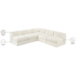 Meridian Furniture Rummi Cream Velvet Performance Fabric 5pc. Modular Sectional