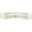 Meridian Furniture Rummi Cream Velvet Performance Fabric 5pc. Modular Sectional