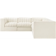 Meridian Furniture Rummi Cream Velvet Performance Fabric 5pc. Modular Sectional