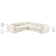 Meridian Furniture Rummi Cream Velvet Performance Fabric 5pc. Modular Sectional