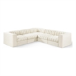 Meridian Furniture Rummi Cream Velvet Performance Fabric 5pc. Modular Sectional
