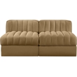 Meridian Furniture Rummi Saddle Velvet Performance Fabric 2pc. Modular Sofa