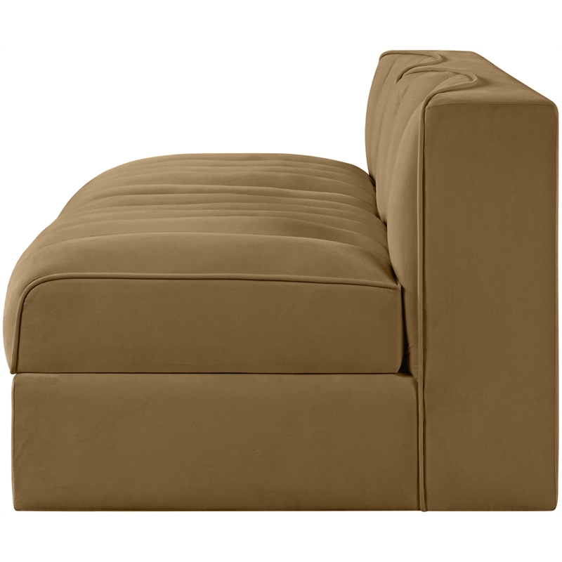 Meridian Furniture Rummi Saddle Velvet Performance Fabric 2pc. Modular Sofa