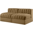 Meridian Furniture Rummi Saddle Velvet Performance Fabric 2pc. Modular Sofa