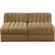 Meridian Furniture Rummi Saddle Velvet Performance Fabric 2pc. Modular Sofa