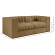 Meridian Furniture Rummi Saddle Velvet Performance Fabric 2pc. Modular Sofa