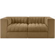 Meridian Furniture Rummi Saddle Velvet Performance Fabric 2pc. Modular Sofa