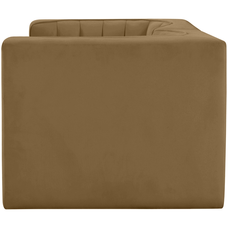 Meridian Furniture Rummi Saddle Velvet Performance Fabric 2pc. Modular Sofa