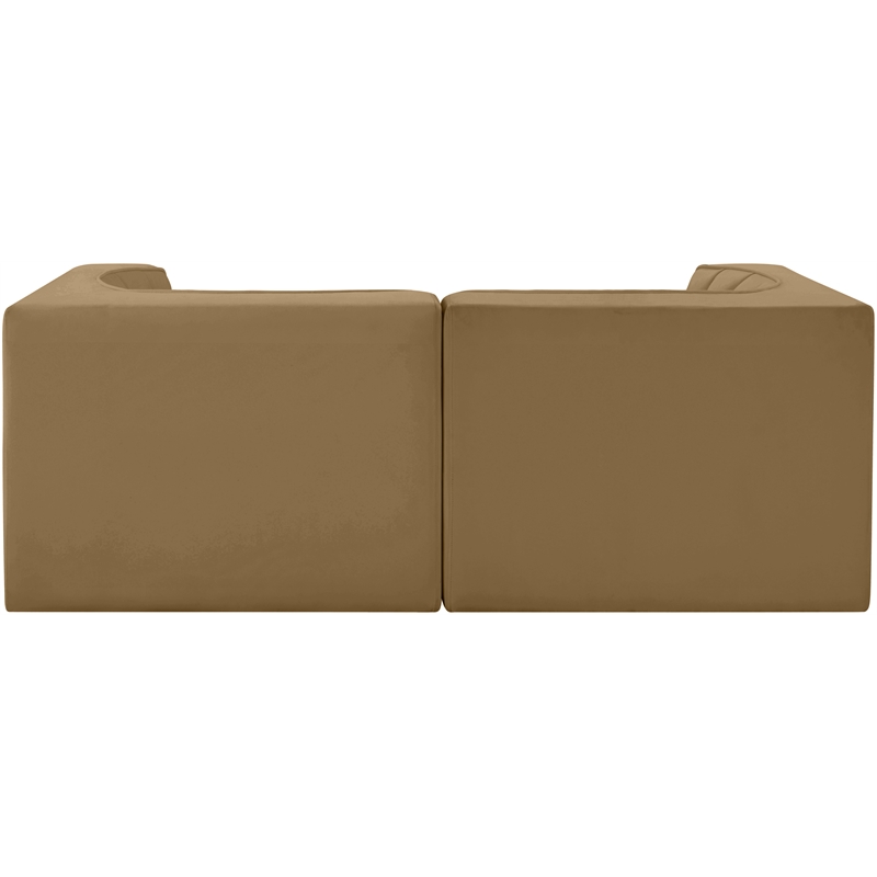 Meridian Furniture Rummi Saddle Velvet Performance Fabric 2pc. Modular Sofa