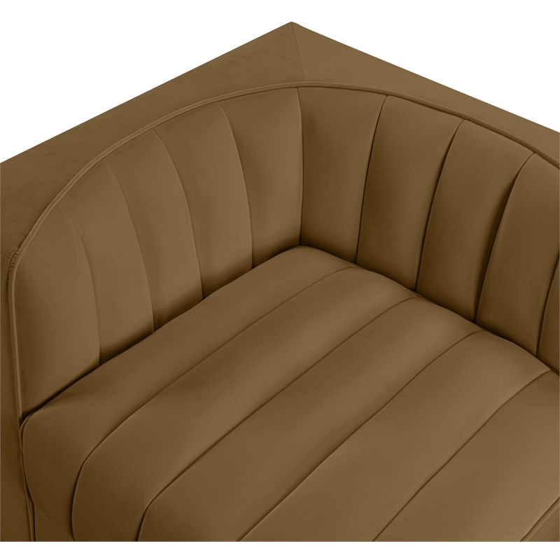 Meridian Furniture Rummi Saddle Velvet Performance Fabric 2pc. Modular Sofa