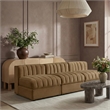 Meridian Furniture Rummi Saddle Velvet Performance Fabric 3pc. Modular Sofa