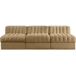 Meridian Furniture Rummi Saddle Velvet Performance Fabric 3pc. Modular Sofa