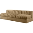Meridian Furniture Rummi Saddle Velvet Performance Fabric 3pc. Modular Sofa