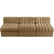 Meridian Furniture Rummi Saddle Velvet Performance Fabric 3pc. Modular Sofa