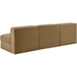 Meridian Furniture Rummi Saddle Velvet Performance Fabric 3pc. Modular Sofa
