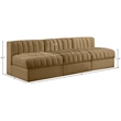 Meridian Furniture Rummi Saddle Velvet Performance Fabric 3pc. Modular Sofa
