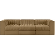 Meridian Furniture Rummi Saddle Velvet Performance Fabric 3pc. Modular Sofa