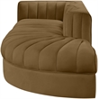 Meridian Furniture Rummi Saddle Velvet Performance Fabric 3pc. Modular Sectional