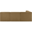 Meridian Furniture Rummi Saddle Velvet Performance Fabric 4pc. Modular Sectional