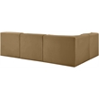 Meridian Furniture Rummi Saddle Velvet Performance Fabric 4pc. Modular Sectional