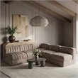 Meridian Furniture Rummi Taupe Velvet Performance Fabric 5pc. Modular Sectional