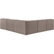Meridian Furniture Rummi Taupe Velvet Performance Fabric 5pc. Modular Sectional