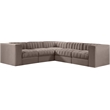Meridian Furniture Rummi Taupe Velvet Performance Fabric 5pc. Modular Sectional