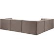 Meridian Furniture Rummi Taupe Velvet Performance Fabric 5pc. Modular Sectional