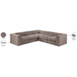 Meridian Furniture Rummi Taupe Velvet Performance Fabric 5pc. Modular Sectional