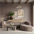 Meridian Furniture Rummi Taupe Velvet Performance Fabric 5pc. Modular Sectional