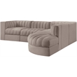 Meridian Furniture Rummi Taupe Velvet Performance Fabric 5pc. Modular Sectional