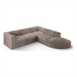 Meridian Furniture Rummi Taupe Velvet Performance Fabric 5pc. Modular Sectional