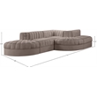 Meridian Furniture Rummi Taupe Velvet Performance Fabric 5pc. Modular Sectional