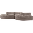 Meridian Furniture Rummi Taupe Velvet Performance Fabric 5pc. Modular Sectional