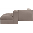 Meridian Furniture Rummi Taupe Velvet Performance Fabric 5pc. Modular Sectional